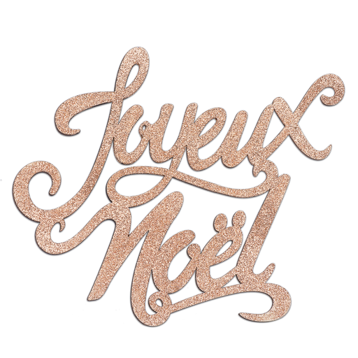 Jolie deco joyeux noel en bois pail lettes cuivre 19x20cm