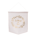 Suspension lin la magie de noel flo que or 32x38 cm