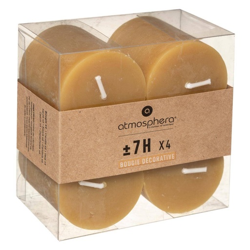 Bougie  x4 olia jaune d4.5cm