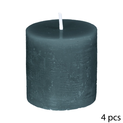 Bougie rond  olia bleu canard d4.5 x4 cm