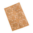 24 stickers a cadeaux kraft blanc p aillettes champagne diam 8cm