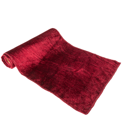 Chemin de table côtelé velours marsala scintillant 28cmx3m