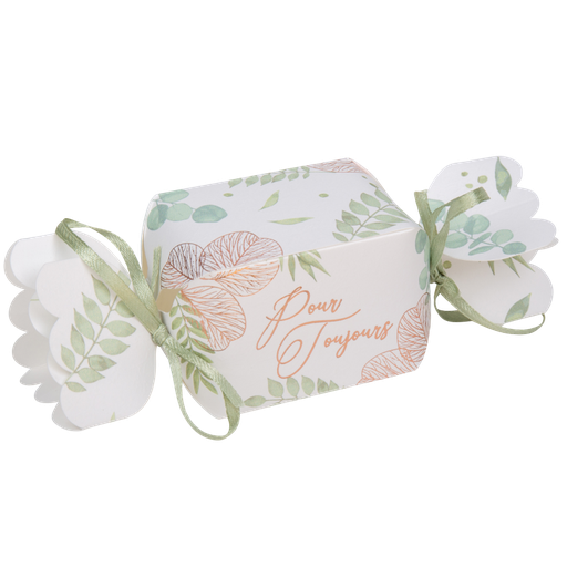 10 contenants papillotes botanique rose gold papier texturé 15x4x4cm