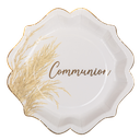 8 assiettes communion pampa blanc e t or 23cm