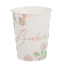 8 gobelets bonheur botanique rose gold blanc et vert 250ml