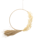 Couronne de millet et pampa seches avec ruban a suspendre env 29cm