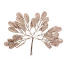 6 feuilles gouttelettes sur tige pa illettes rose gold givre 19,5cm