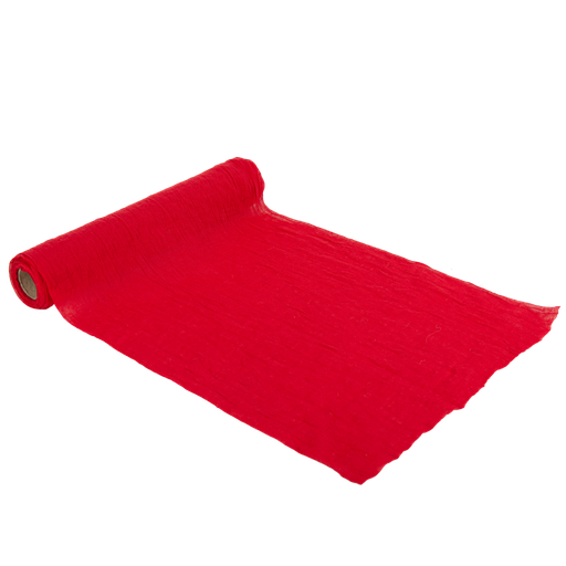 Chemin de table mousseline rouge 28cmx5m