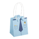 4 sacs à cadeaux police papier bleu, marine et or 10x12x7cm