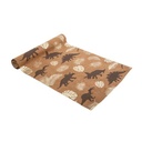 Cdt dinosaure suedine camel floque or et chocolat 28cmx3m