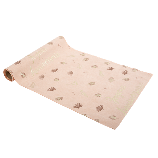 Cdt joyeux anniversaire bohème suédine blush et or 28cmx3m