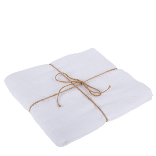 Nappe gaze de coton blanche 1,30x2,40m lavable a 30°