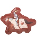 8 assiettes chevalier carton bordeaux et or 22,5x28,8cm