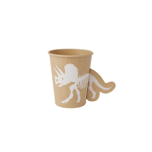 8 gobelet dinosaure kraft et blanc 255ml