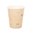 8 gobelets boho joyeux anniversaire blush et or 255ml