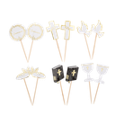 12 pics communion jolis brins blancs et or 7,5