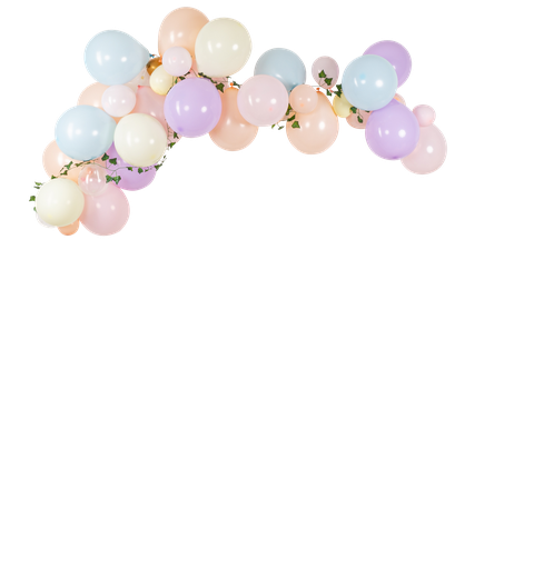 Kit arche berlingot 45 ballons multicolore pastel et or