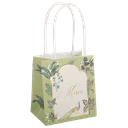 6 sacs cadeaux merci tropical peacock dégradé de vert amande et or 10 x 11 x 7 cm + anses