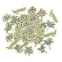 100 confettis tropical peacock dégr adé de vert amande et or de 2 à 4,5