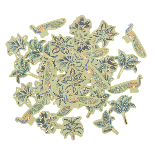 100 confettis tropical peacock dégr adé de vert amande et or de 2 à 4,5
