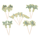 12 pics tropical peacock dégradé de vert amande et or de 7,5 à 9 cm