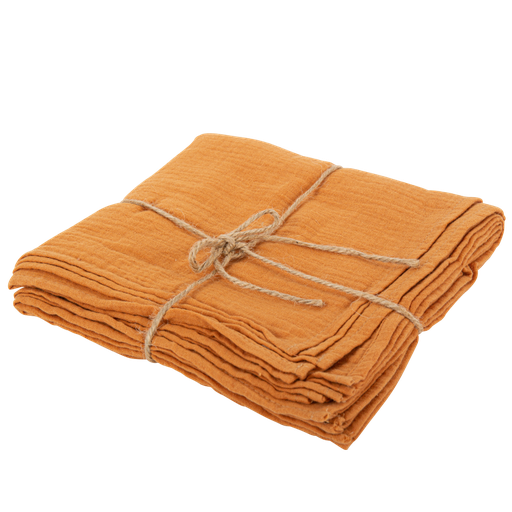 4 serviettes gaze de coton terre brulée 40 x 40 cm lavable à  30°