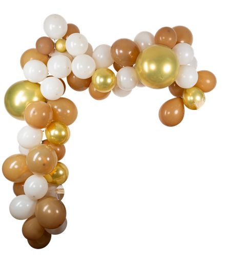 Kit arche de 62 ballons la coffee, moka, crème, cappuccino et or