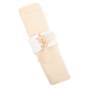 8 ronds de serviette blancs 16 x 4 cm + ruban mousseline de soie blush