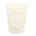 8 gobelets communion jolis brins blancs et or 255ml