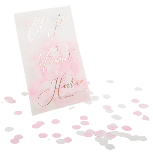 6 sachets de confettis et ils vécur ent heureux… rose gold 12 x 8 cm