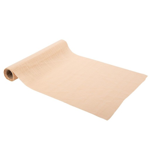 Chemin de table coton effet tissé chiné sable 28cmx5m