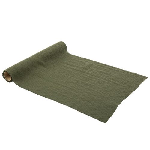 Chemin de table tissage jacquard kaki 28cmx5m