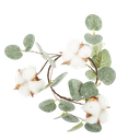 Couronne coton d'hiver vert eucalyp tus et paillettes irisées diam 20cm