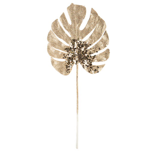 Branche feuille de scindapsus paill ettes cuivre 59cm