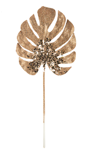 Branche feuille de scindapsus paill ettes bronze 59cm