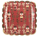 8 assiettes casse-noisette bordeaux , noir et or 23 x 23 cm