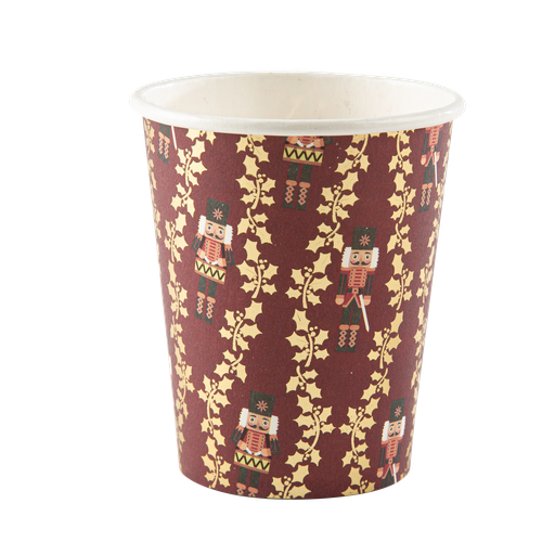 8 gobelets casse-noisette bordeaux, noir et or 255 ml