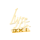 Deco livre d'or en plexi or 13 x 12 cm sur socle