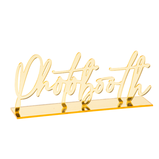 Deco photobooth en plexi or 8 x 19.5 cm sur socle