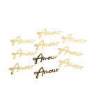 10 deco amour en plexi or 2 x 5 cm