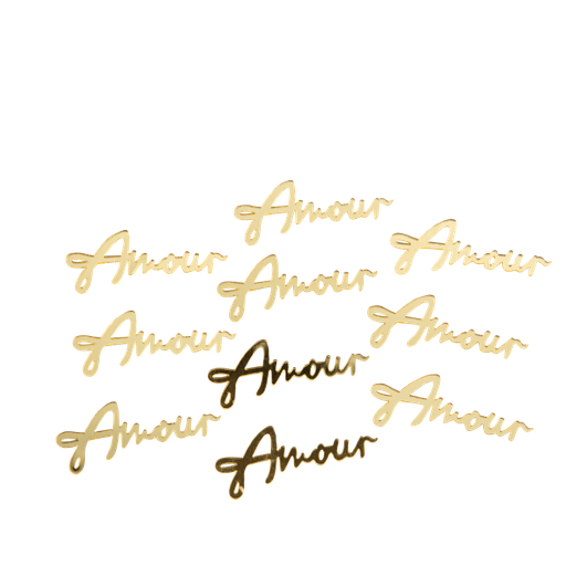10 deco amour en plexi or 2 x 5 cm