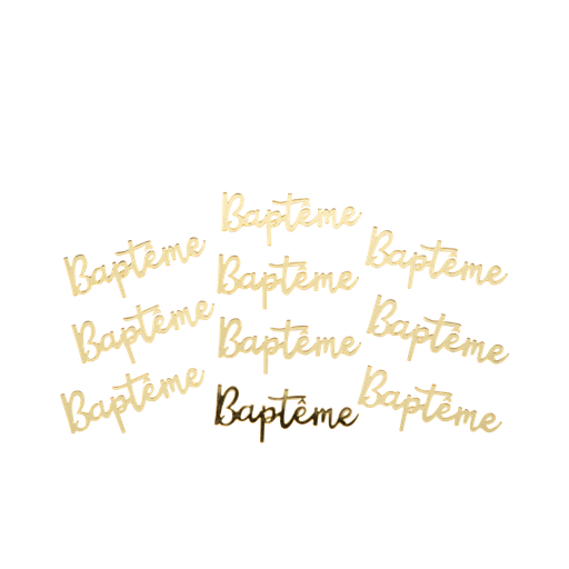 10 deco bapteme en plexi or 2 x 5 cm
