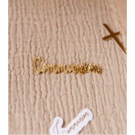 10 deco communion en plexi or 1.8 x 6 cm