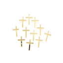 10 deco croix en plexi or 3 x 2 cm