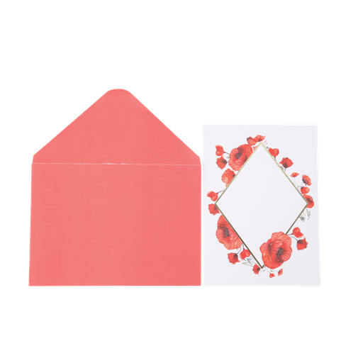 10 invitations carte de vå“ux poppy