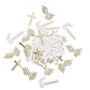 100 confettis communion pureté blancs et or de 2 à 5 cm