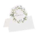 10 marque-places botanique amour feuillages et or 8 x 4cm