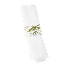 10 ronds de serviette botanique feuillages et or 16 x 4 cm et ruban satin sauge