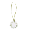 10 etiquettes botanique feuillages et or diam 5 cm et ruban satin sauge