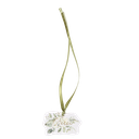 10 etiquettes merci botanique feuillages et or 4 x 2.5 cm et ruban satin sauge